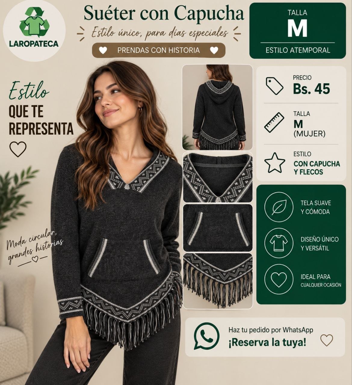 Suéter con capucha