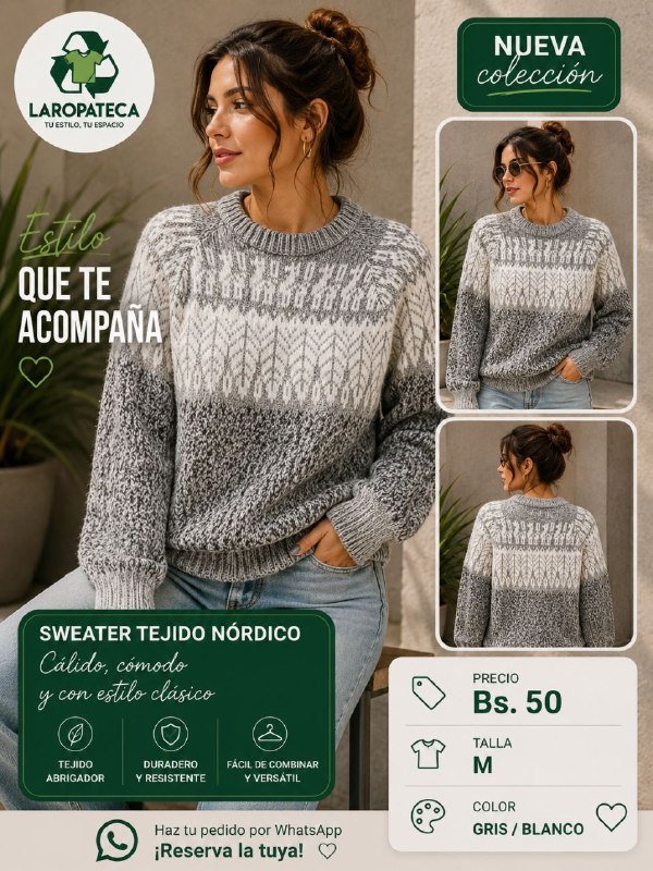 Suéter tejido nórdico