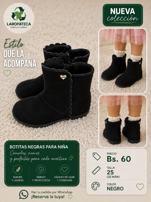 Botitas negras para niña
