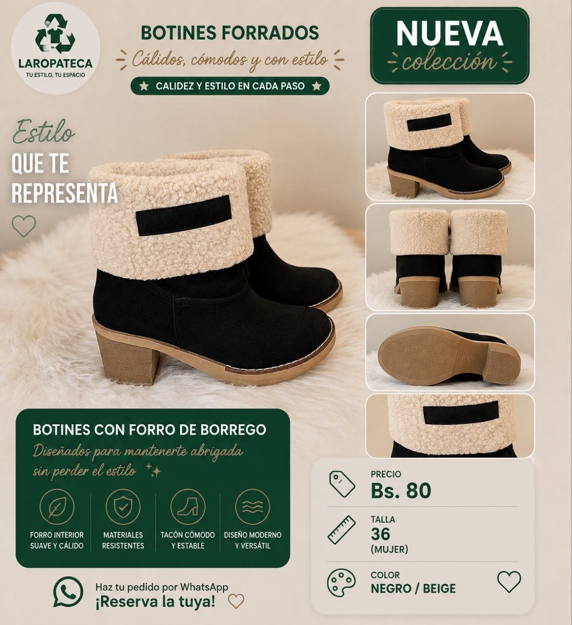 Botines con forro de borrego
